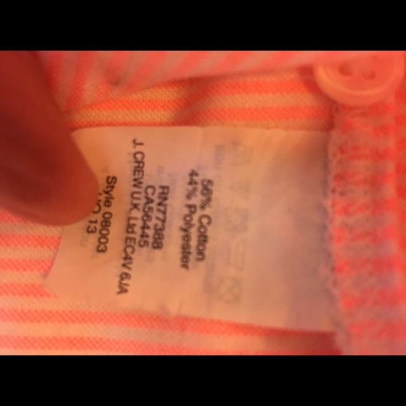 J. Crew pink & white striped shirt w/embroidery - Picture 5 of 6